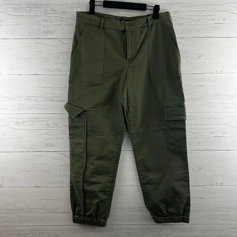 Express NWT Olive Green Cargo Jogger Canvas Pants Size 12